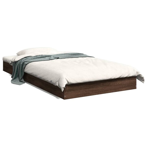 vidaXL Cadre de lit sans matelas chêne marron 90x190cm bois ingénierie