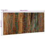 vidaXL Tête de lit multicolore 180 cm bois massif récupération