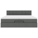 VidaXL Cadre de lit ottoman avec matelas gris foncé 200x200cm tissu