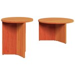 vidaXL Table basse 2 Pièces Brun cire Bois de pin massif