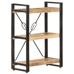 vidaXL Bibliothèque à 3 niveaux 60x30x80 cm Bois de manguier massif