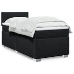 vidaXL Sommier à lattes de lit avec matelas Noir 90x190 cm Tissu