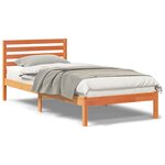 vidaXL Cadre de lit Marron cire 100 x 210 cm Bois massif en pin