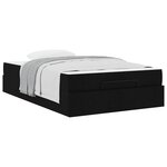 vidaXL Cadre de lit avec matelas avec matelas 2 Pièces Noir tissu