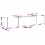 Mobilier TV vidaXL avec lumières LED 2 Pièces Bois ancien 80x35x31 cm