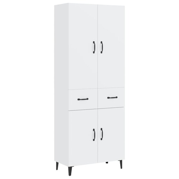 vidaXL Buffet haut Blanc 69 5x34x180 cm Bois d'ingénierie