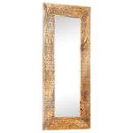 vidaXL Miroir sculpté à la main 110x50x2 5 cm bois de manguier solide