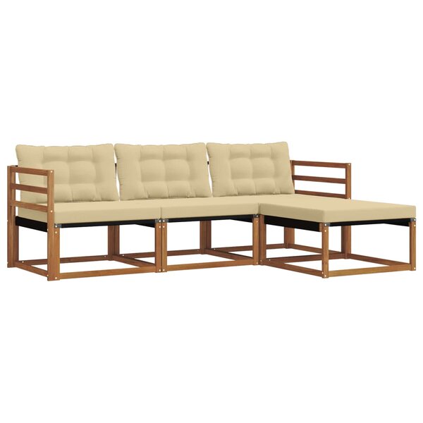vidaXL Ensemble de canapés d'extérieur 4 pc Naturel et Beige
