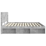 vidaXL Cadre de lit avec rangement et tête de lit Gris béton