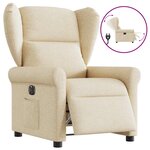 vidaXL Fauteuil inclinable électrique Crème Tissu