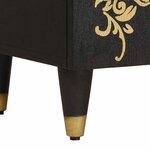 vidaXL Cabinet de chevet avec porte avec tiroir Noir 50 x 33 x 60 cm