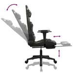 vidaXL Chaise de jeu avec repose-pied Noir et camouflage Similicuir