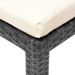 vidaXL Chaise longue avec coussin Résine tressée Noir