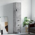 vidaXL Buffet haut Gris béton 34 5x34x180 cm Bois d'ingénierie
