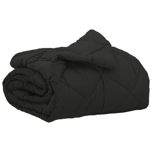 vidaXL Duvet complet toute l'année Noir 220 x 155 cm Microfibre