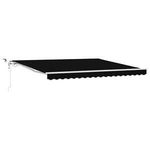 vidaXL Auvent Rétractable Noir 400 × 300 cm Polyester et métal