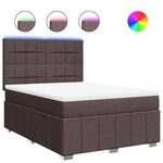 vidaXL Sommier à lattes de lit avec matelas Marron foncé 140x190 cm