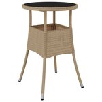 vidaXL Ensemble à manger de jardin et coussins 5 Pièces beige rotin verre