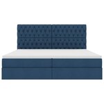 vidaXL Lit de rangement LED avec matelas Bleu 200 x 200 cm Tissu