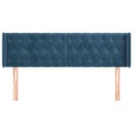 vidaXL Tête de lit avec oreilles Bleu foncé 163x16x78/88 cm Velours