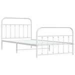 vidaXL Cadre de lit métal sans matelas et pied de lit blanc 107x203 cm