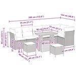 vidaXL Ensemble de canapé de jardin 9 Pièces Noir polyrotin
