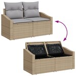 vidaXL Ensemble de 8 Pièces de Canapé de Jardin avec Coussins Beige Poly Rattan Acacia