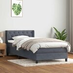 vidaXL Sommier à lattes de lit et matelas gris foncé 80x210 cm velours