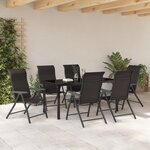 vidaXL Ensemble de Salle à Manger de Jardin 7 Pièces Noir Rattan Poly