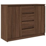 vidaXL Buffet avec tiroirs chêne brun 100 5x35x76 cm bois d'ingénierie