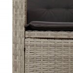 vidaXL Ensemble à manger de jardin et coussins 5 Pièces gris clair rotin