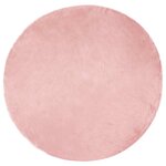 vidaXL Tapis en Peau de Mouton Synthétique Rose 160 x 160 cm Polyester