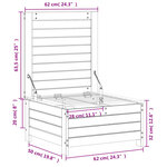 vidaXL Repose-pied de jardin 62x63 5x32 cm bois massif de douglas