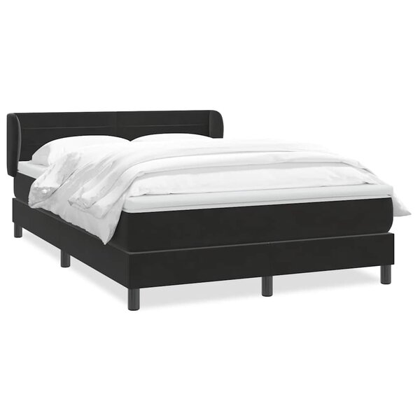 vidaXL Sommier à lattes de lit avec matelas noir 160x220 cm velours