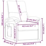 vidaXL Fauteuil inclinable électrique Taupe Tissu