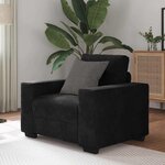 vidaXL Fauteuil noir 60 cm velours