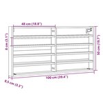vidaXL Armoire à vitrine noir 100x8 5x50 cm bois d'ingénierie