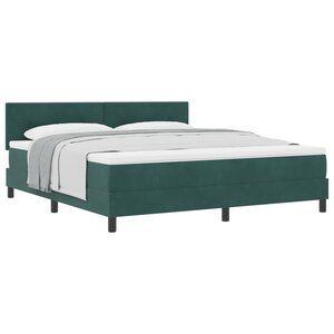 vidaXL Lit à ressorts avec matelas Vert foncé 180 x 200 cm Velours
