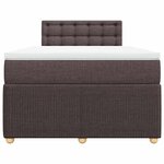 vidaXL Sommier à lattes de lit et matelas marron foncé 120x190cm tissu