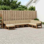 vidaXL Ensemble de canapés d'extérieur 8 pc Naturel et Beige