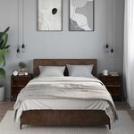 vidaXL Tables de chevet 2 Pièces chêne fumé bois d'ingénierie et métal