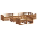 vidaXL Ensemble de canapés d'extérieur 9 Pièces Naturel