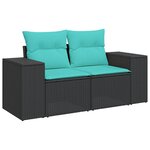 vidaXL Salon de jardin 6 Pièces avec coussins noir résine tressée