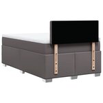 vidaXL Sommier à lattes de lit avec matelas Gris 120x200 cm Similicuir