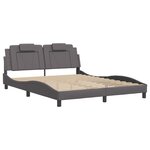 vidaXL Cadre de lit Viana avec LED sans matelas gris 160x200 cm
