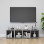 vidaXL Meubles TV 2 Pièces gris béton 37x35x37 cm bois d’ingénierie