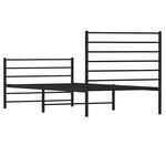 vidaXL Cadre de lit métal sans matelas avec pied de lit noir 100x190cm