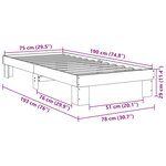 vidaXL Cadre de lit sans matelas 75x190 cm bois massif de chêne