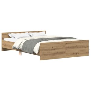 vidaXL Cadre de lit sans matelas chêne artisanal 135x190 cm
