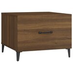 vidaXL Tables basses avec pieds en métal 2 Pièces Chêne marron 50x50x40cm